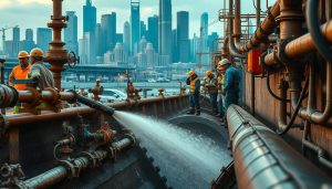 Hidrojateamento de esgoto